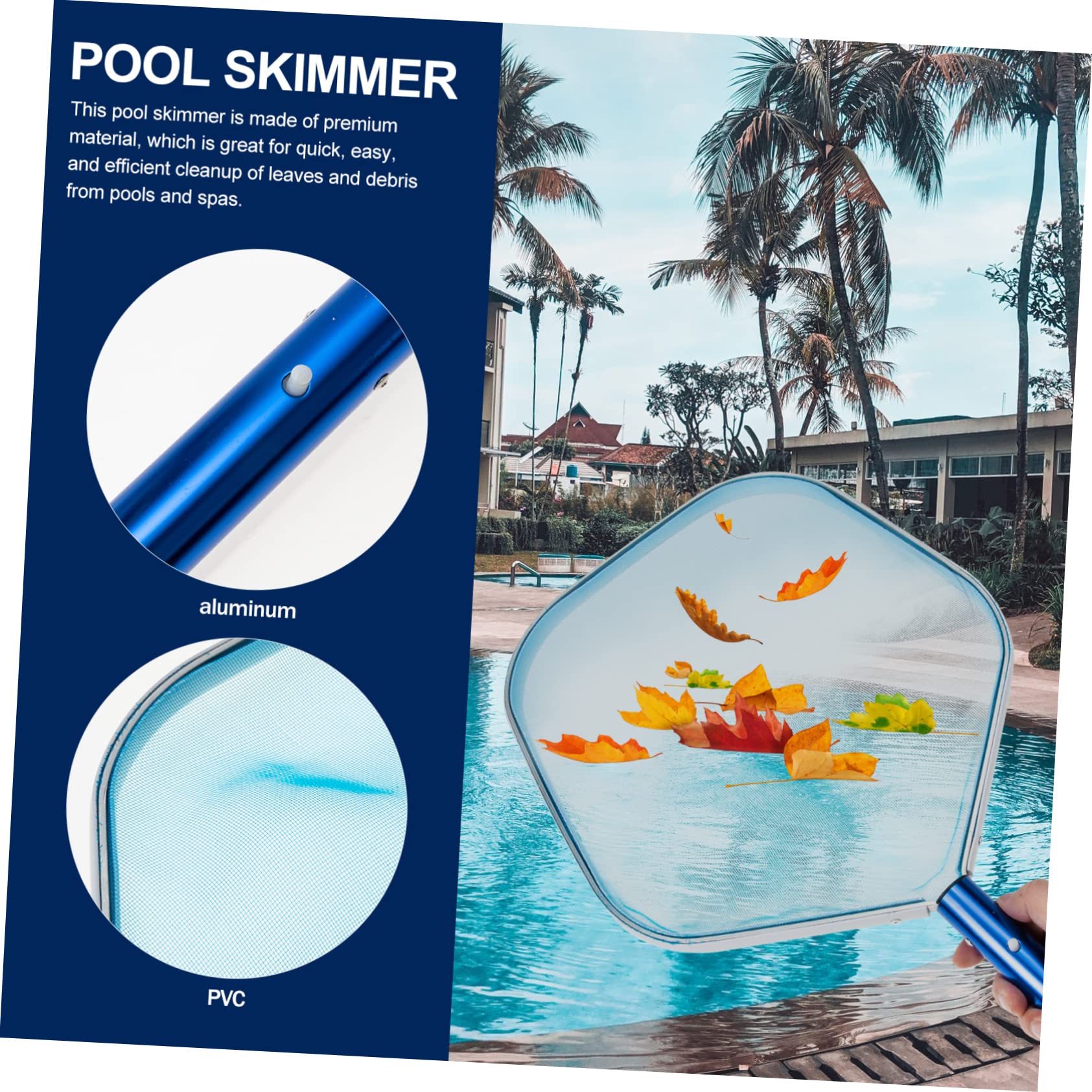 UKCOCO Limpieza para con Skimmer de Agua para Limpiar Estanques y Herramienta para Recoger Plantas Acuáticas y Escombros Ligera y de Usar