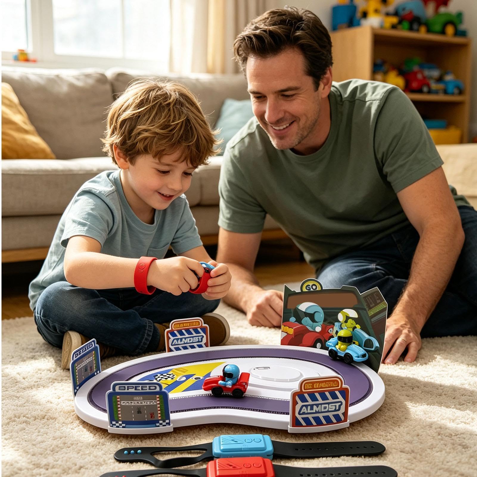 Motion Racing Game, Wireless Track Battle, Interactive Two Player Toy | Z czujnikiem sterowania do konkursu, gra planszowa wyścigowa dla dzieci, dorosłych, na imprezę urodzinową