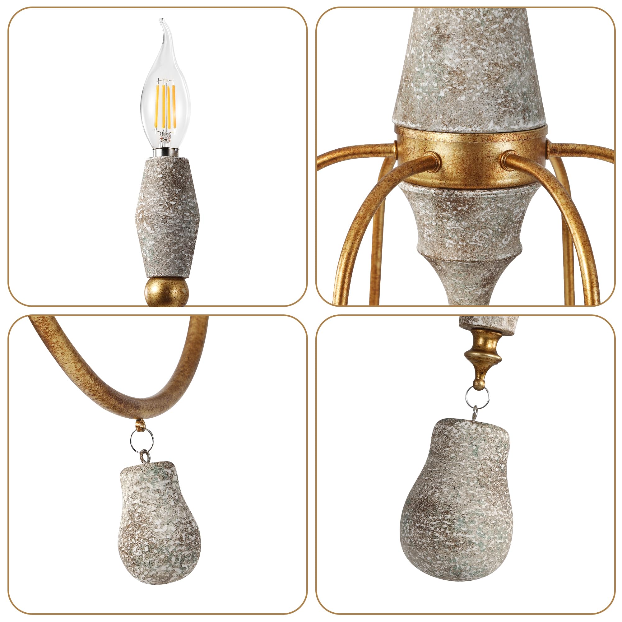 Best French Country Chandelier Picks for 2026 2 Klgxnrd 28.5' French Country Chandelier, 6-Light Farmhouse Dining Room Light Fix — product photo