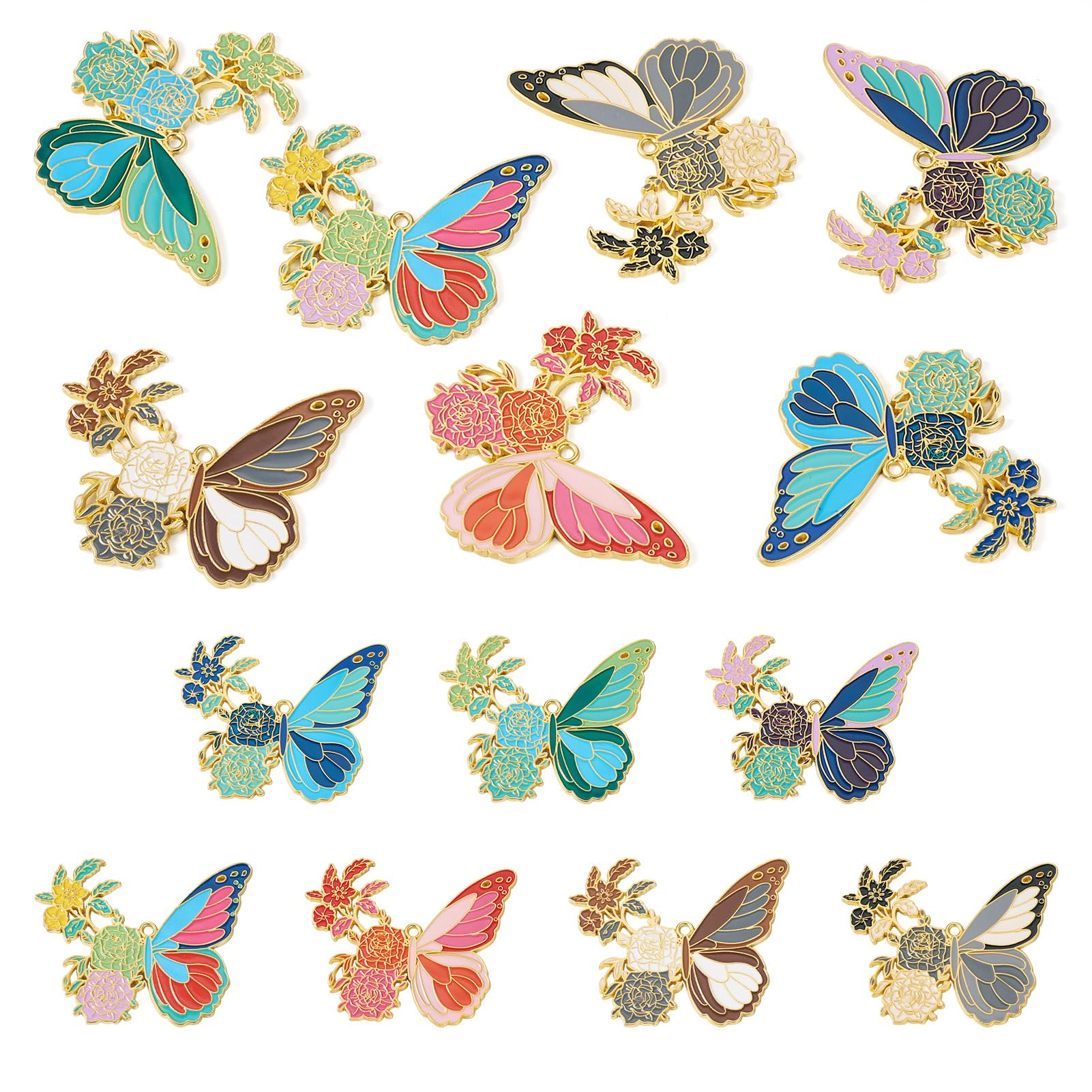 Spritewelry 7pcs Alloy Enamel Butterfly Charms Multicolored Butterfly Pendants for Necklace Bracelet Earrings Jewelry Crafting Accessories — image 1
