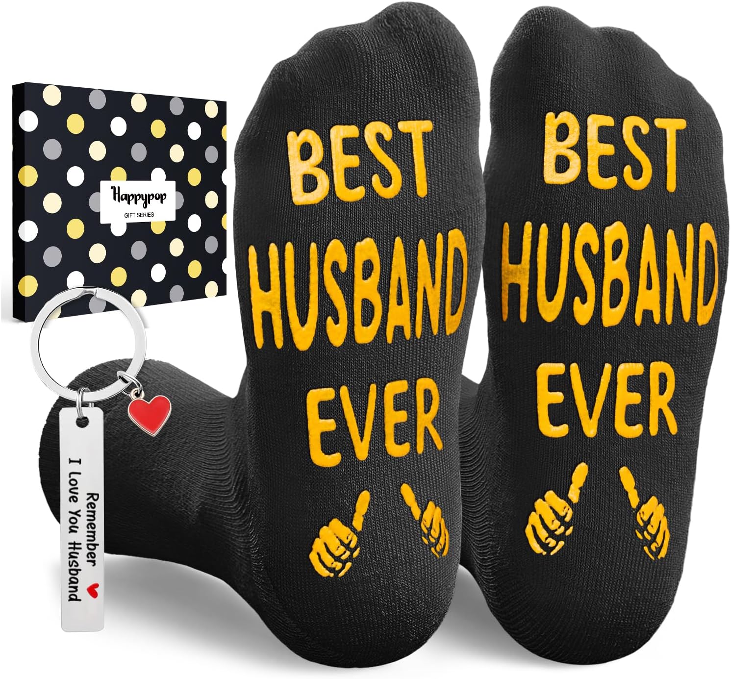 【GIFT付】HAPPYPOP Best Husband Ever ギフト - 彼への面白いギフト 夫への誕生日プレゼント、妻からの夫へのギフト、 雨中走行