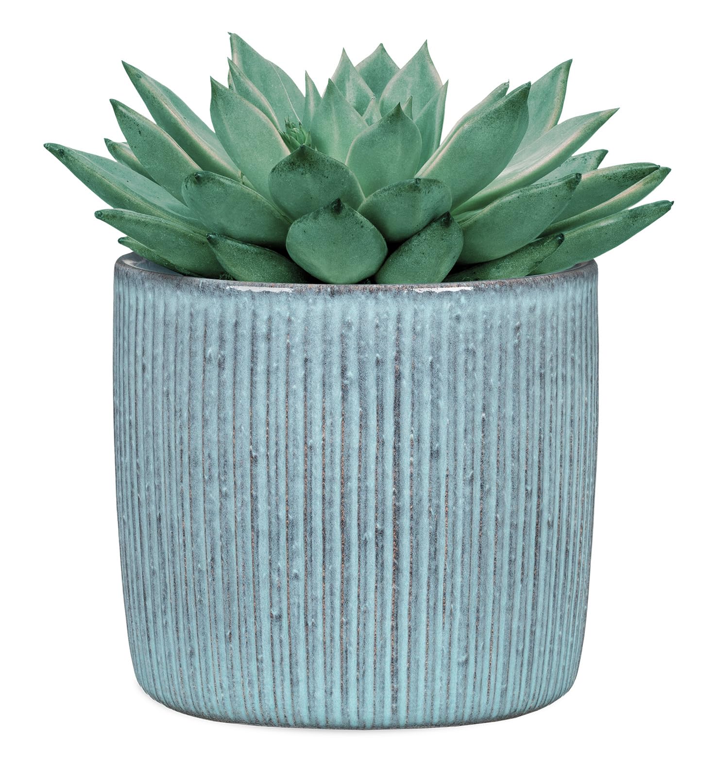 Scheurich Solido Linea 3er Set Blumentöpfe aus Keramik, Blau, Ø 15 cm