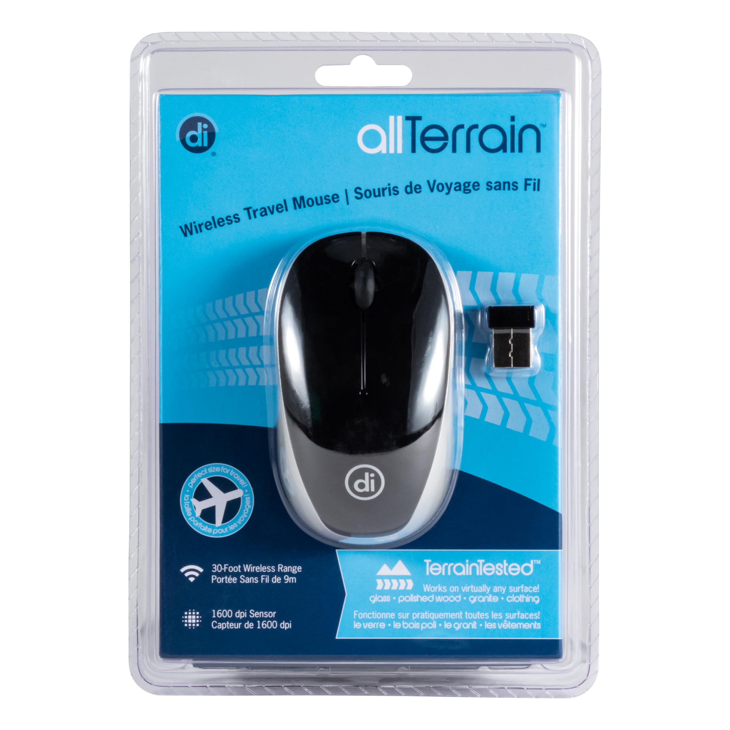Digital Innovations AllTerrain Wireless 3-Button Travel Mouse (4231000), Black