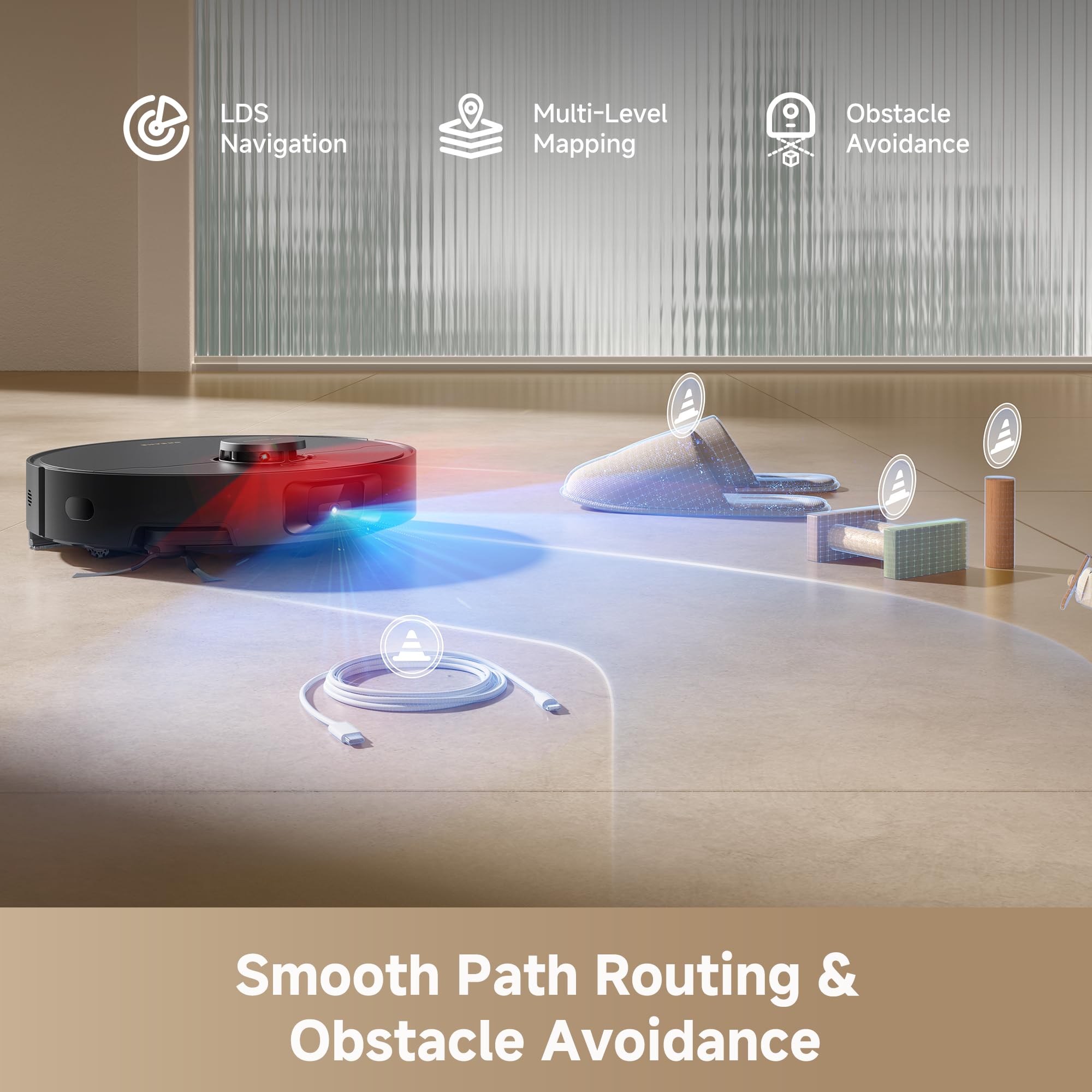 Robot Vacuum,11500Pa Suction,LiDAR Navigation,Self-Emptying,Pet Hair thumbnail 12