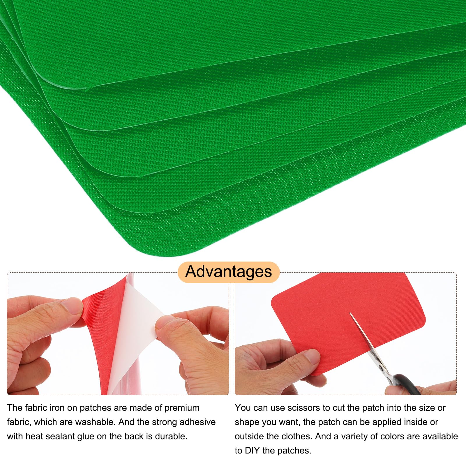 Toppe Termoadesive Per Vestiti - 10 Pezzi Verde Scuro Per Riparare Buchi Su Jeans E Giacca - Foto 2