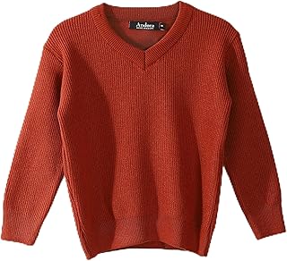 كنزة من أندورا برقبة V للرجال، قصة عادية، مصنوعة من الأكريليك، مقاس 8