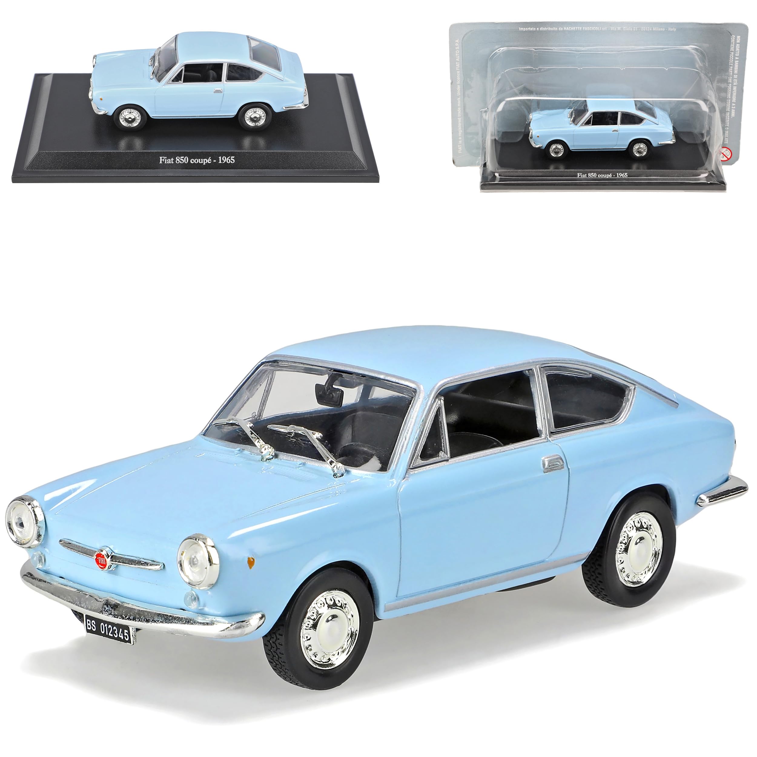 Generisch FIAT 850 Coupe Blau 1965 1/43 De Agostini Modell Auto