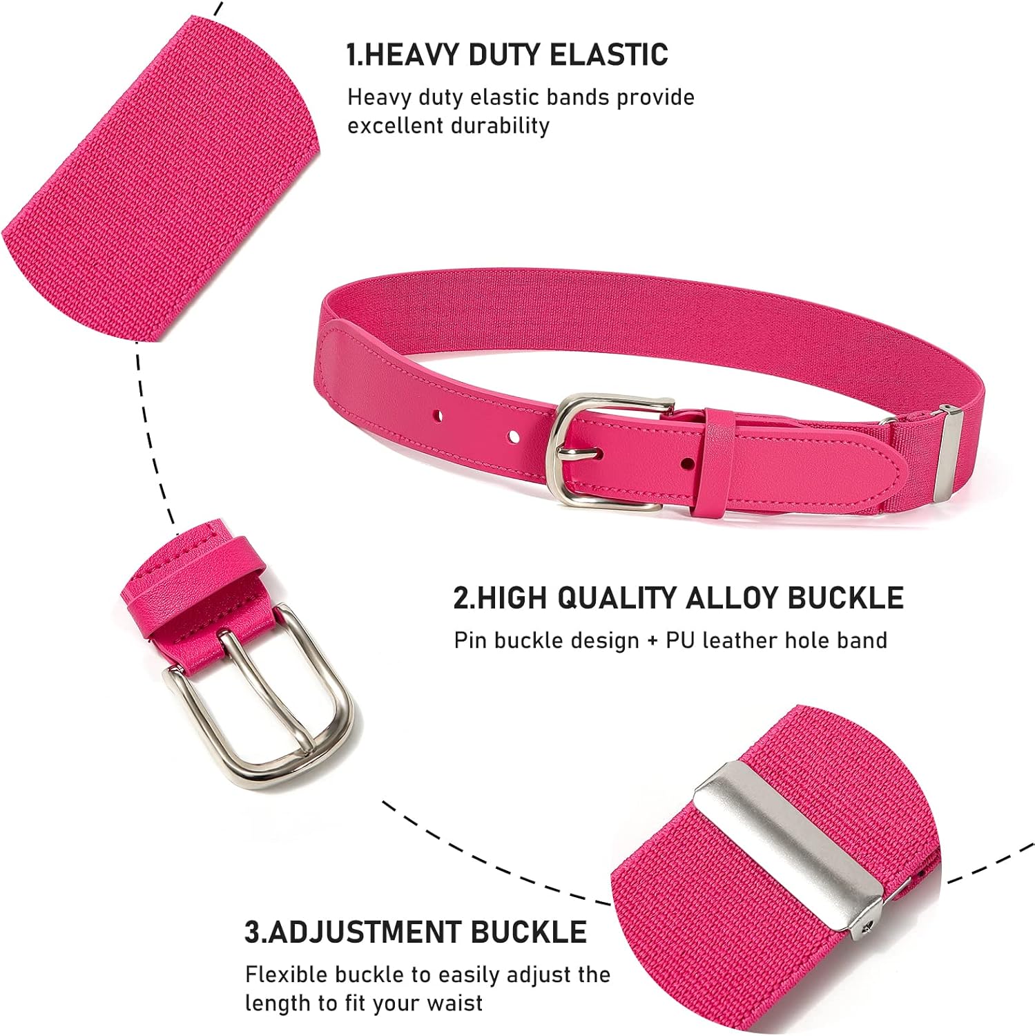 AWAYTR Adult and Youth Baseball Belt - Elastic Adjustable Softball Uniform Belts for Kids Boys and Girls - Image 5