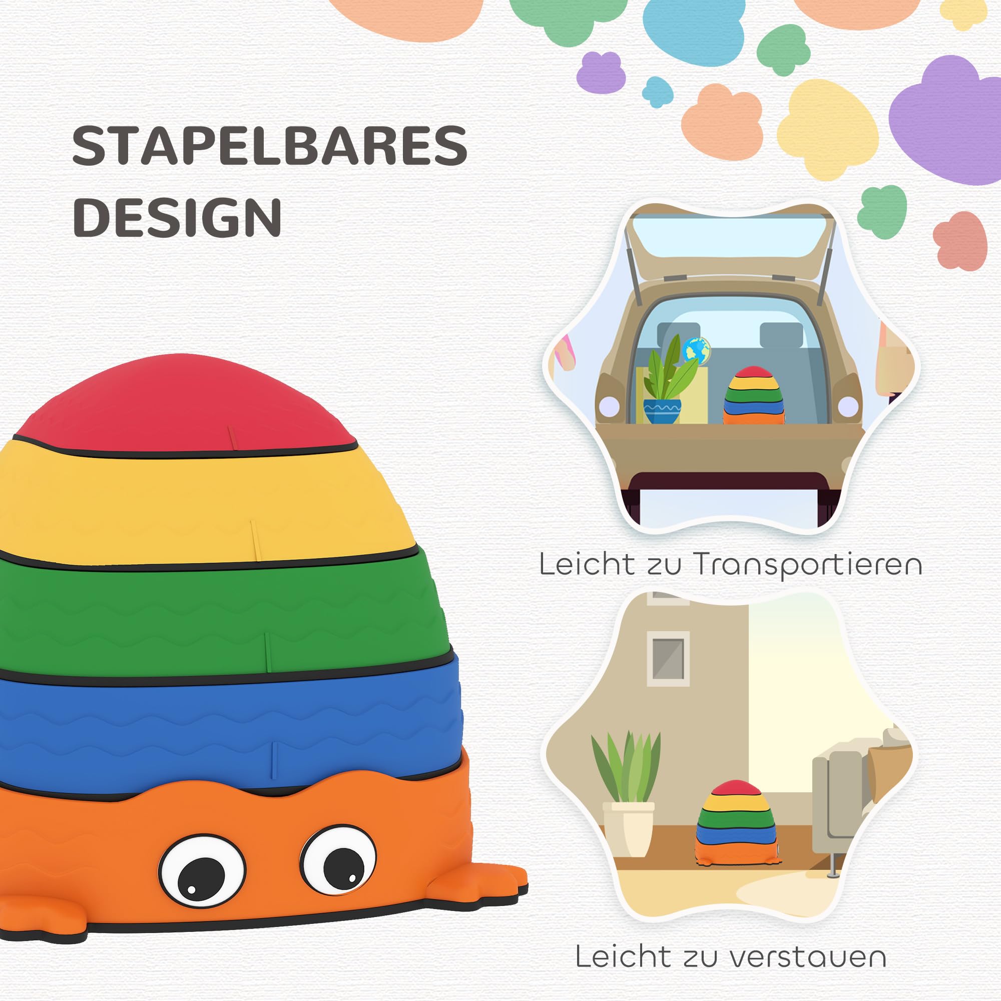 AIYAPLAY Pietre di bilanciamento per bambini, pietre impilabili antiscivolo, per bilanciamento e impilamento, gioco di movimento per interni ed esterni, giocattoli a partire dai 2 anni in su
