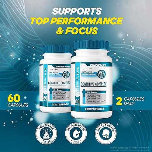 Miniatura 3 de rize labs - Cápsulas de complejo cognitivo fórmula diaria de enfoque y claridad con una mezcla equilibrada para el estado de alerta, soporte de