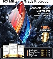 Vista 2 de TORRAS Diamond Shield - Protector de pantalla para iPhone 14 Pro Max grado militar 10X, inastillable, vidrio templado duradero 9H con borde