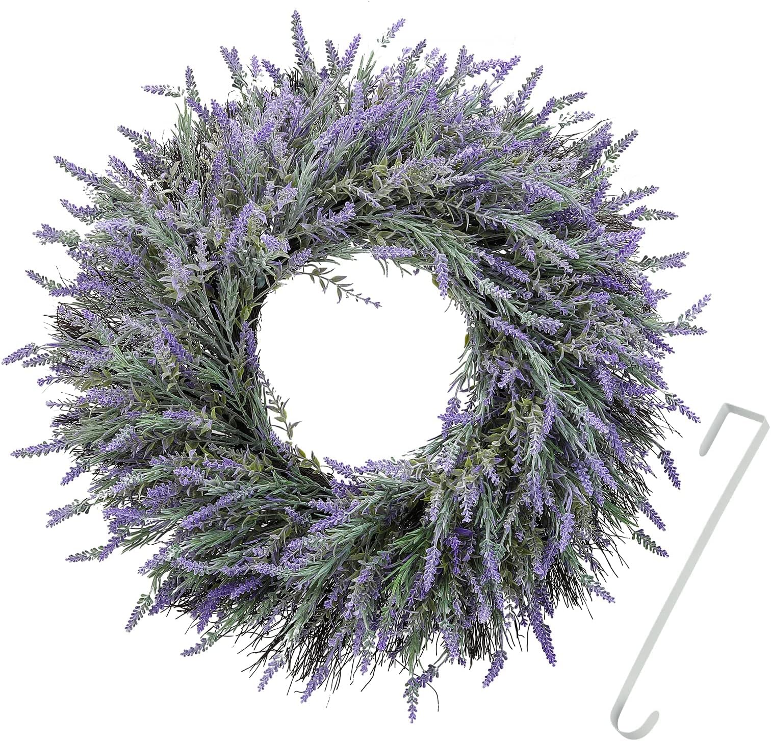 14 Inch Preserved Lavender Natural Wreath, Fragrant Real