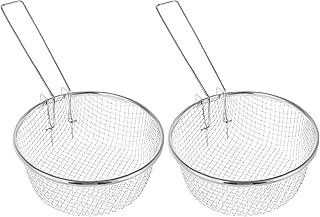Deep Wire Basket for Cooking - Pack of 2 - Commercial Stainless Steel Fry Baskets With Handle - Deep Fryer Strainer - 7 Inches