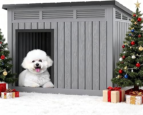 Miniatura 2 de Fancyango Casa para perros para uso en interiores y exteriores, techo resistente a la intemperie y suelo extraíble, se adapta a perros pequeños a