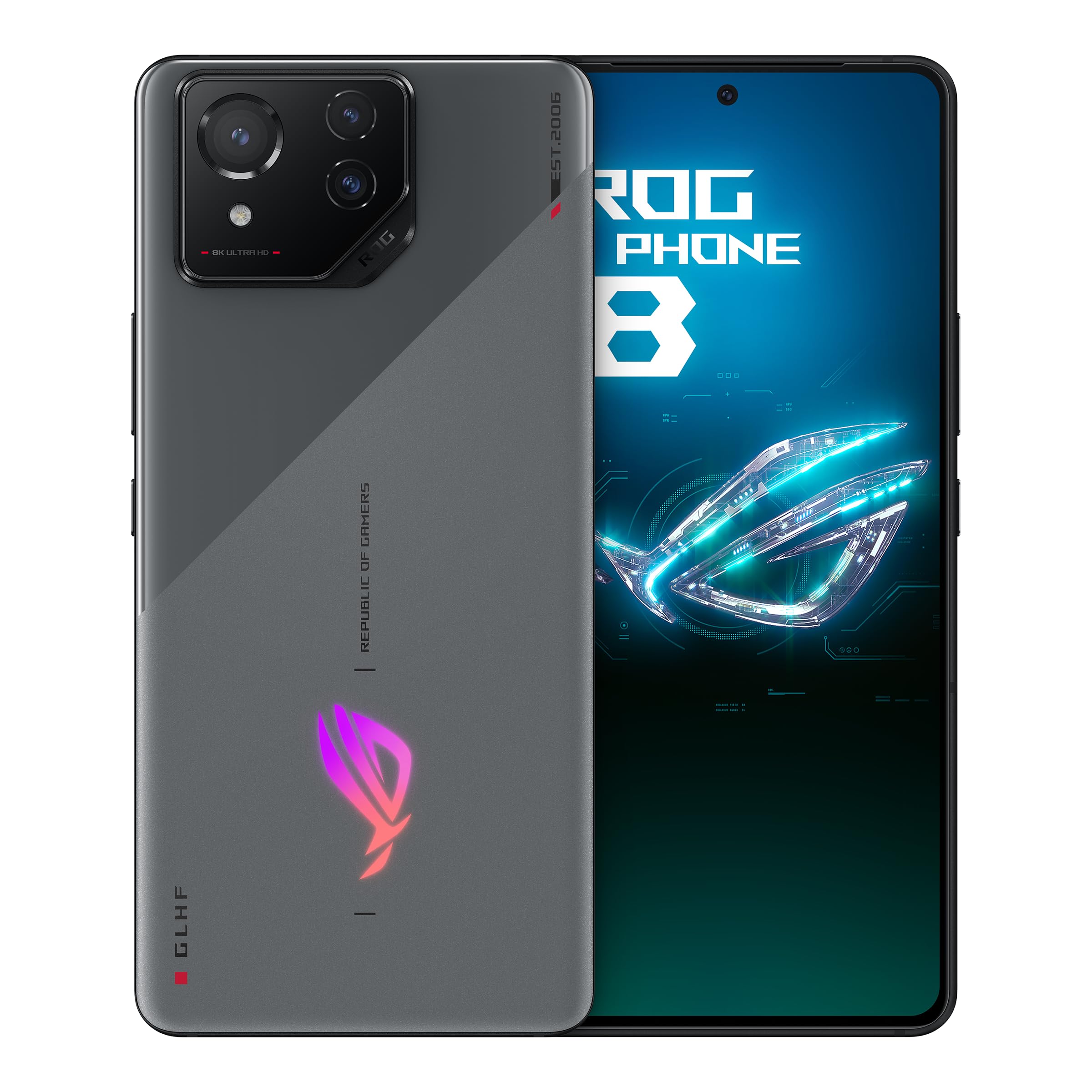 Asus ROG Phone 8 AI2401 Dual-SIM 256GB ROM + 12GB RAM (Only GSM | No CDMA) Factory Unlocked 5G Smartphone (Rebel Grey) - International Version
