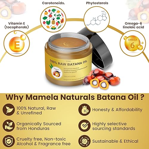 Miniatura 3 de Raw Batana Oil for Hair Growth by Dr. Sebi Organic Raw Honduras Oil - 100% Pure & Natural Botana Paste for Thicker, Stronger Hair for Men and Women