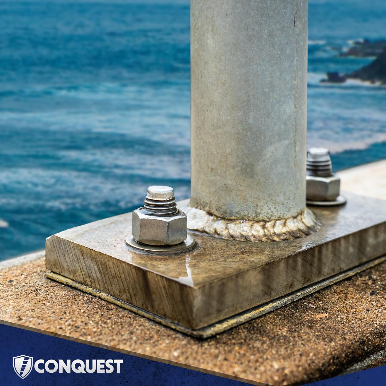 Conquest 316 Stainless Steel Concrete Wedge Anchors 1/2" x 3 3/4" - Heavy Duty Anchor Bolts for Marine, Coastal, and Outdoor Environments (25 Pack)