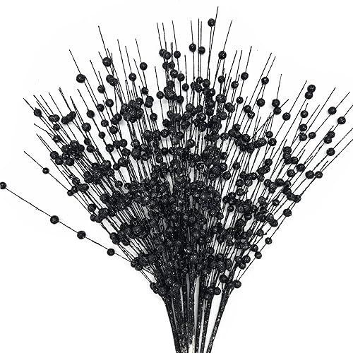 Vista 38 de CATTREE Plantas artificiales de ramas de hojas doradas para decoración de Navidad, 30 pulgadas de alto, paquete de 2 arbustos falsos de imitación