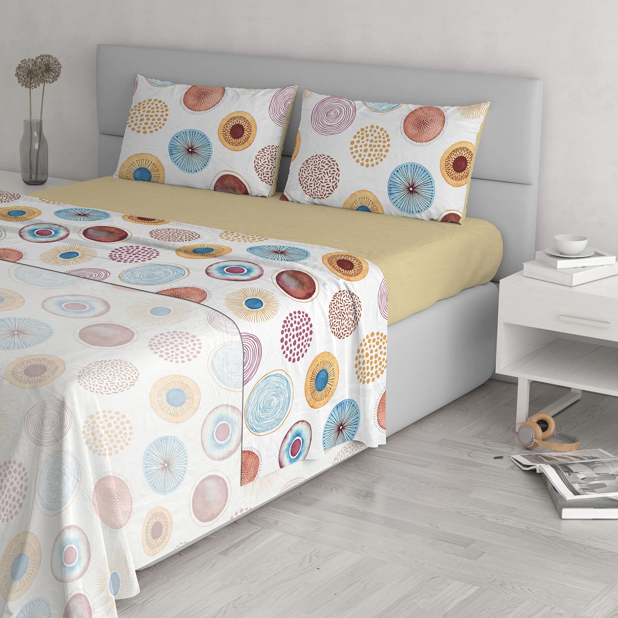Italian Bed Linen Fantasy Completo Letto, Microfibra, Circle, Matrimoniale