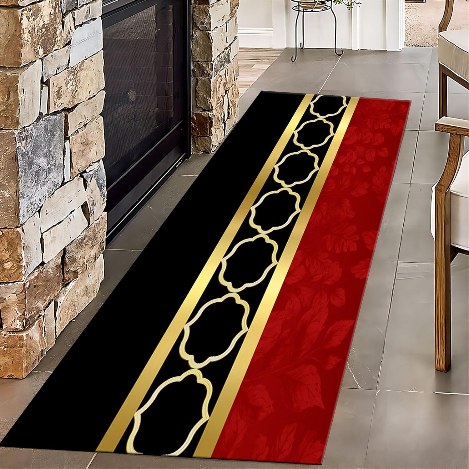 ZLXMN Hallway Runner Rug 1.3x7ft Modern Minimalist Stripes