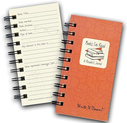 Write it Down Series by Journals Unlimited, Guided Journal, Books I've Read, A Reader's Journal, tamaño mini de 3 x 5.5 pulgadas, tapa dura naranja,