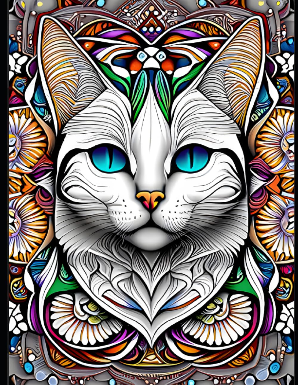 Livre de coloriage chat adulte Meow-dalas art thérapie anti-stress
