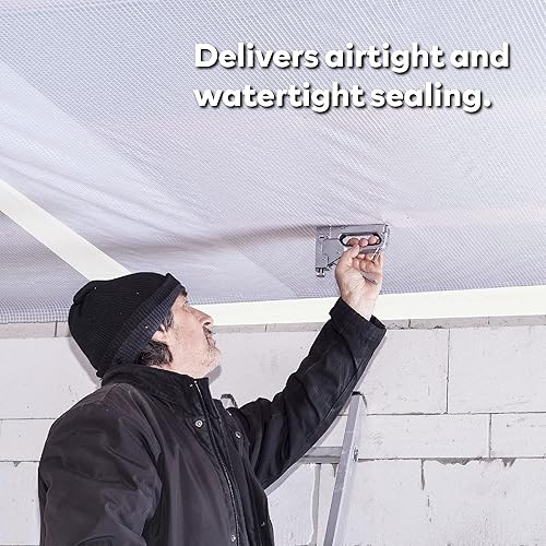Miniatura 6 de XFasten Cinta de barrera de vapor blanca, 9 mil, 3.78 pulgadas x 60 yardas, cinta de barrera de humedad impermeable para encapsulación de espacio de