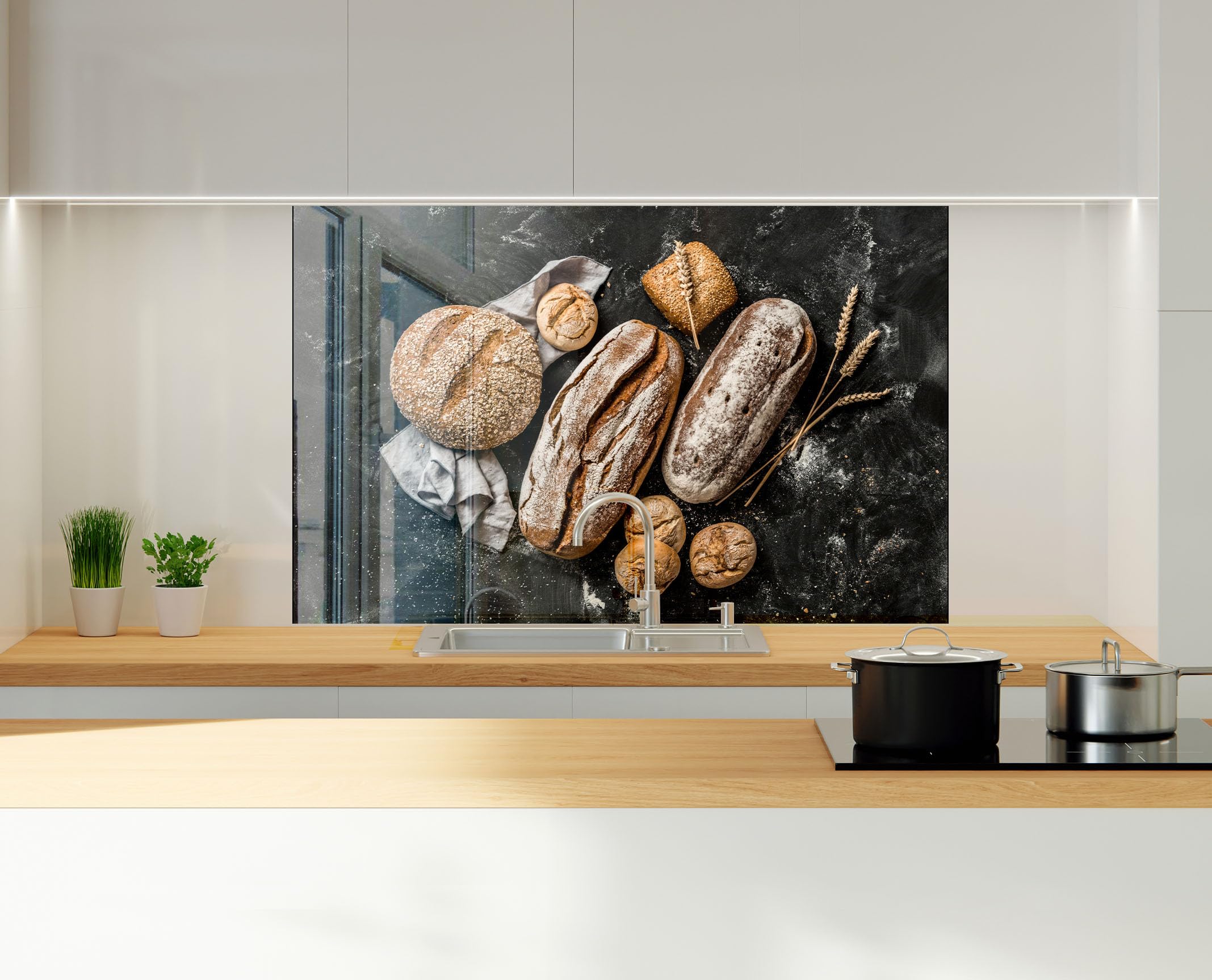 Tempered Glass Kitchen Backsplash - 47x30 Inch Stove Splashback, Cutting Board & Wall Decor | Self-Adhesive, Easy Clean 1 thumbnail image