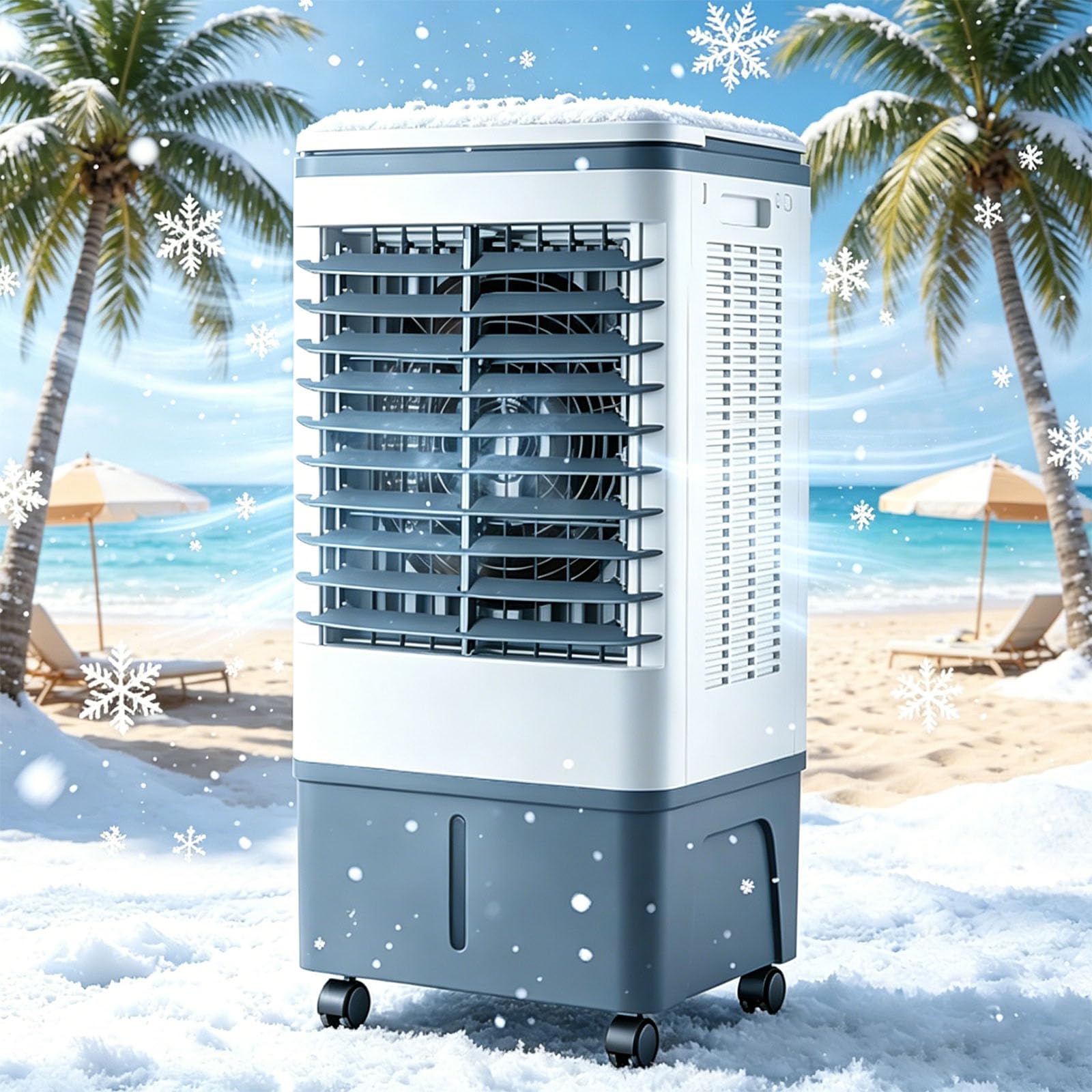 GYLRFA Portable Industrial Evaporative Swamp Cooler | 3 Speed Energy Saving Air Cooler with 7.5H Timer, Mobile Water Cooling Air Conditioner for Garage Patio Commercial Use