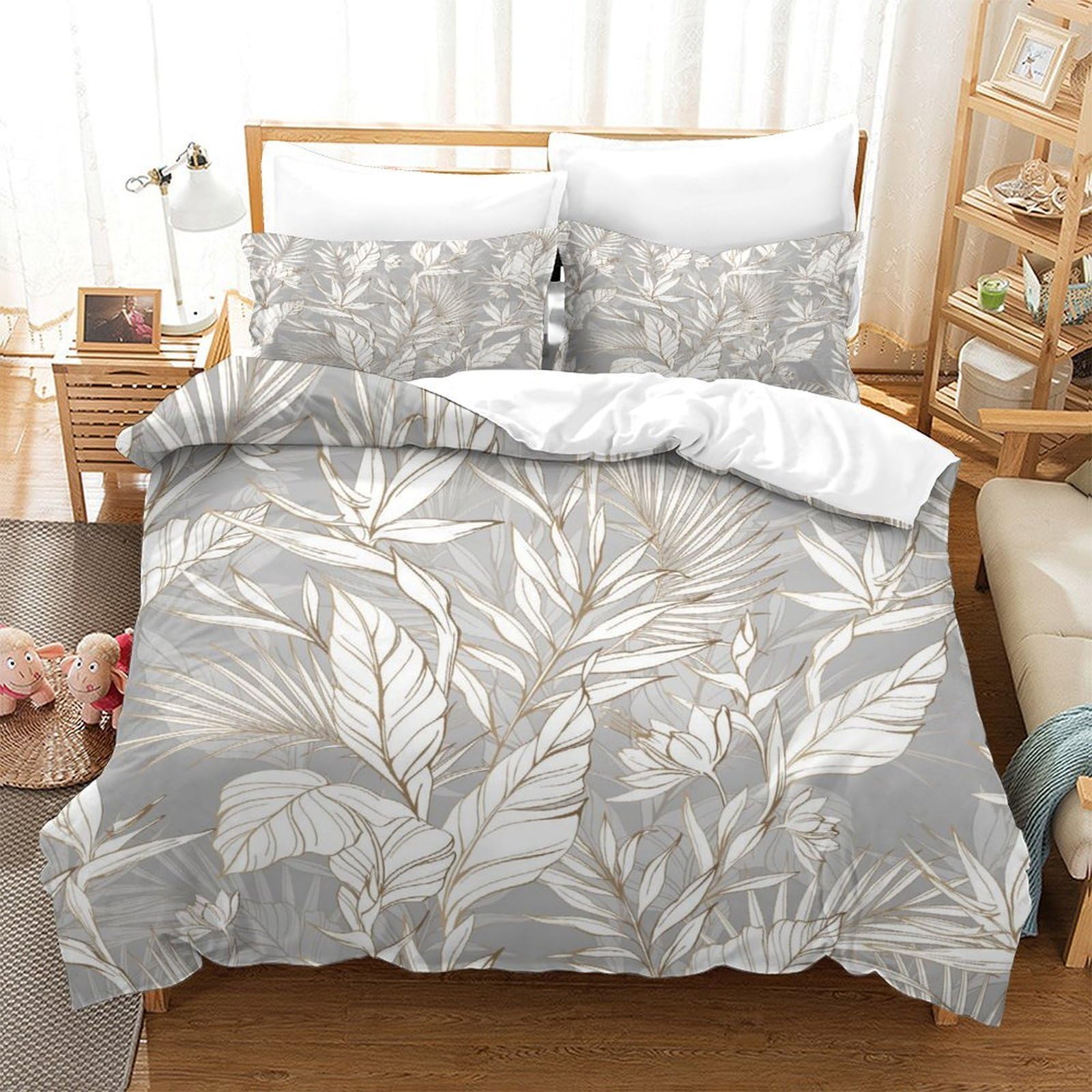 Housse de couette tropicale 3D pour lit une place ado