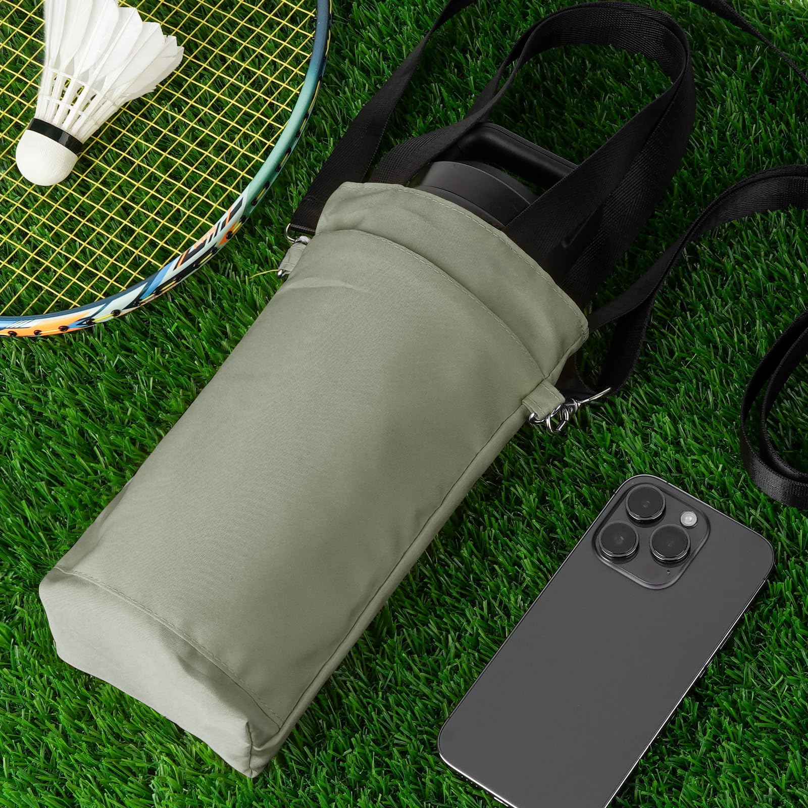 Portabottiglie Linkidea Con Tasca E Tracolla: Compatibile Con Owala, Hydro Flask, Stanley E Borracce Ø9cm - 5