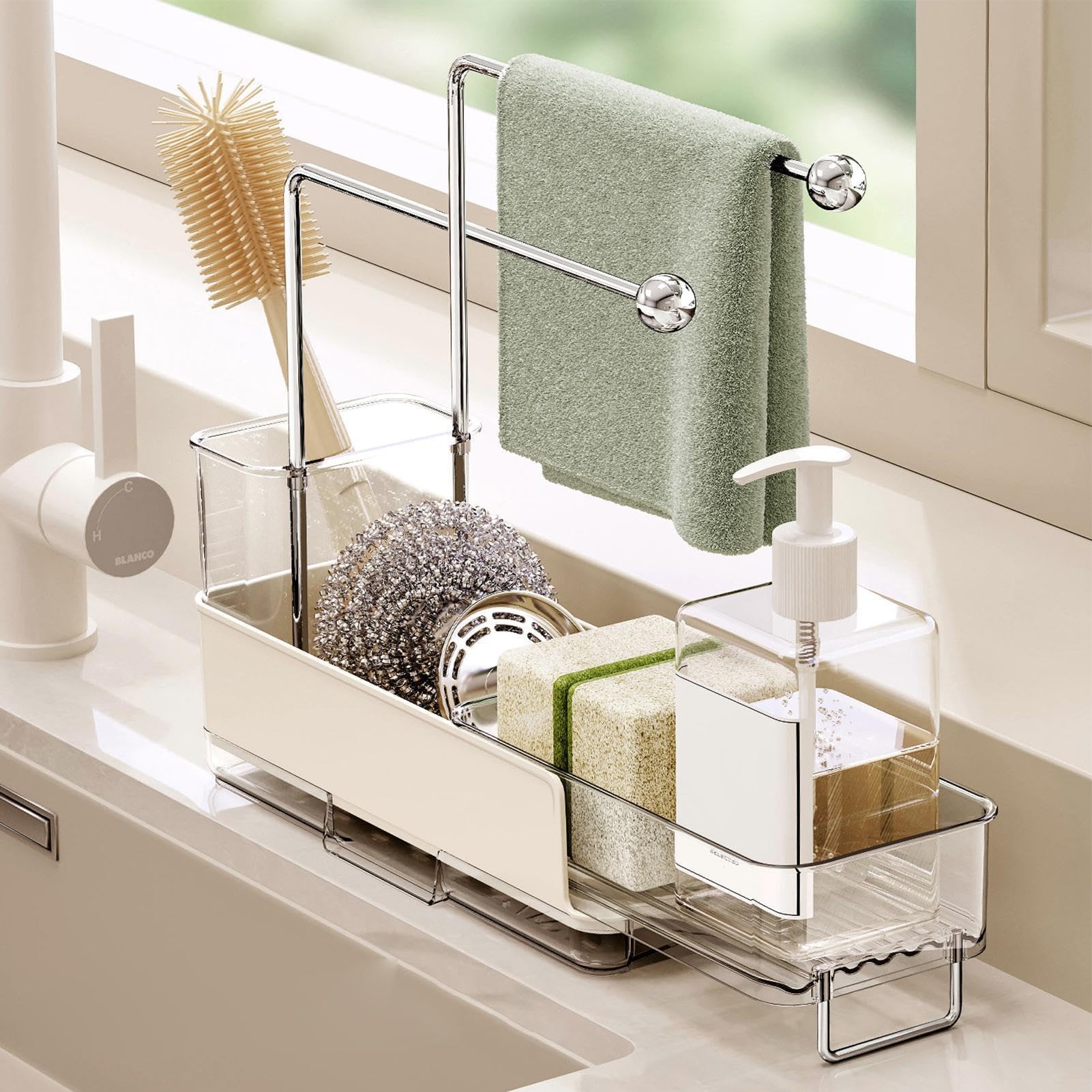 Organizer für Küchenspüle, ausziehbar, 25-38 cm, mit Tablett