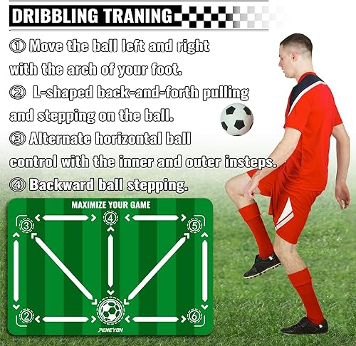 Miniatura 3 de Alfombrilla de entrenamiento de fútbol con calcetines de fútbol, equipo de entrenamiento de fútbol antideslizante para adultos y atletas