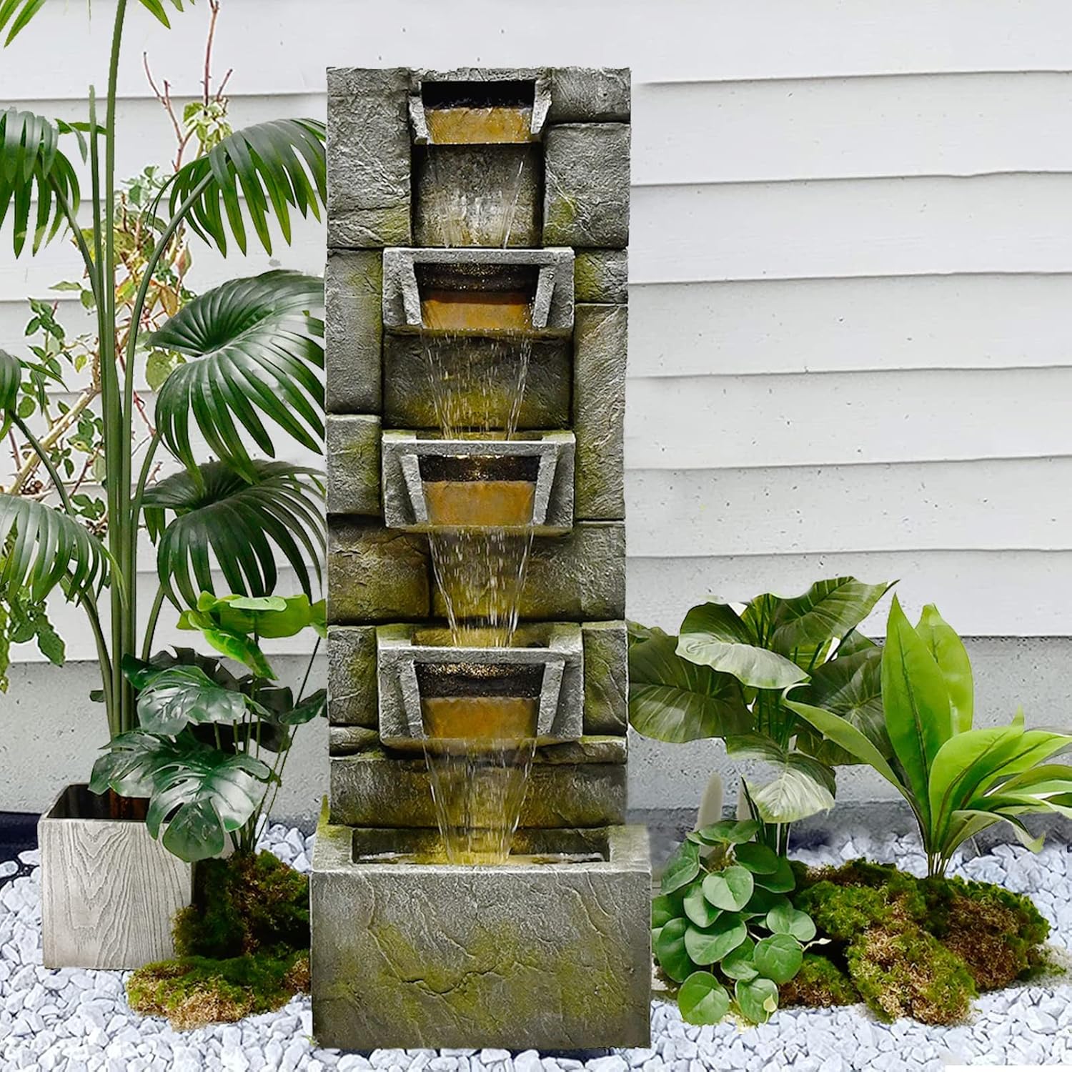 SERBILHOME 41.14'' Tall Floor Outdoor Fountains and