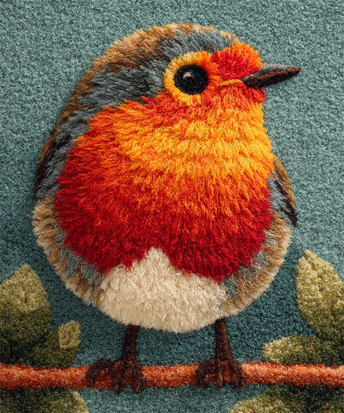 Wallphantom DIY Knüpfstern Set Knüpfteppich-Set,Tier Vogel,Handgefertigte Teppich Mit Vordruck,3D-Bastelgeschenk,Gewebtes Teppichset,Heimdekoration,80x115cm
