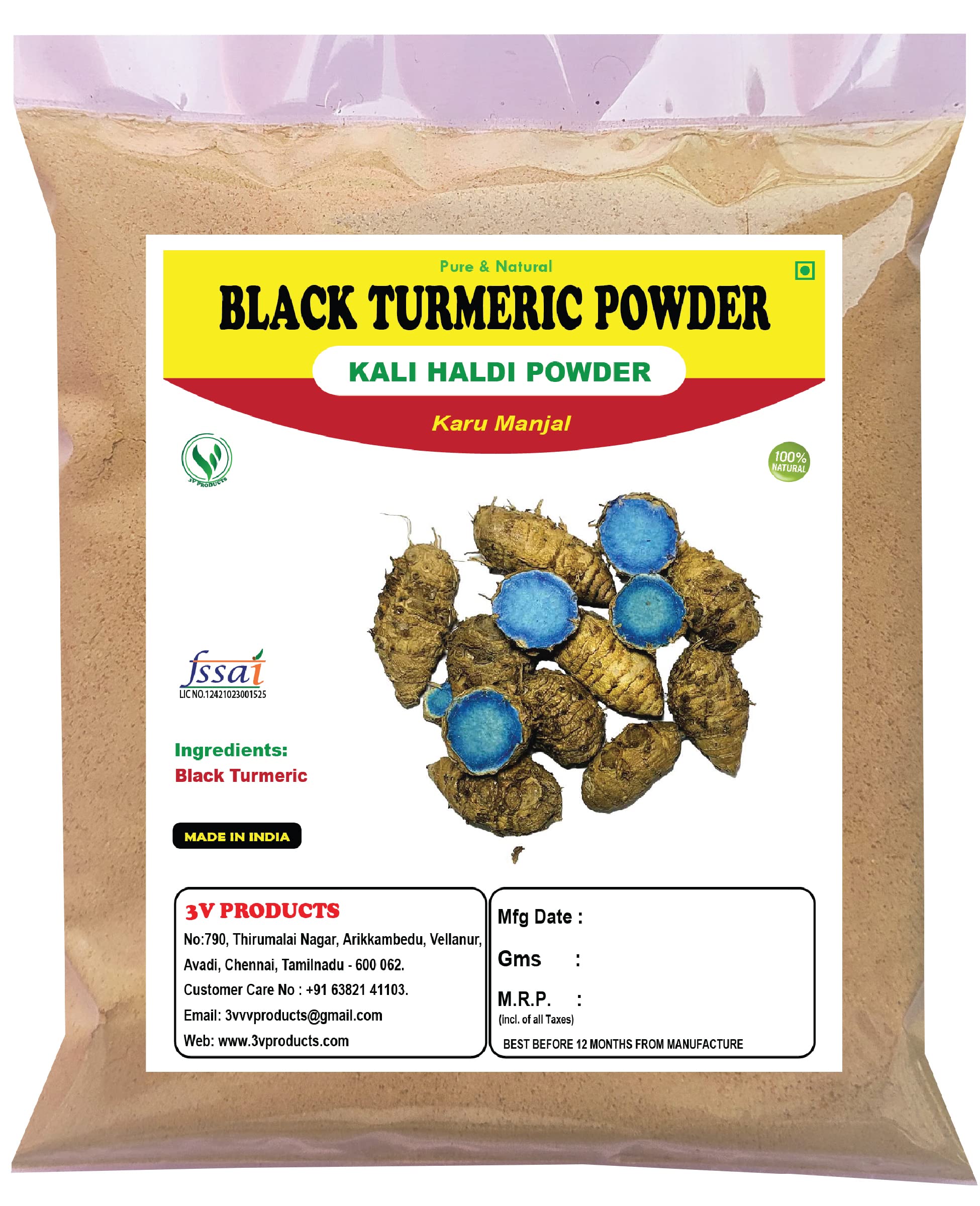 3V PRODUCTS Black Turmeric Powder 1Kg | Kali Haldi | Karu manjal (B0C43JV3VW) Amazon Price History, Amazon Price Tracker