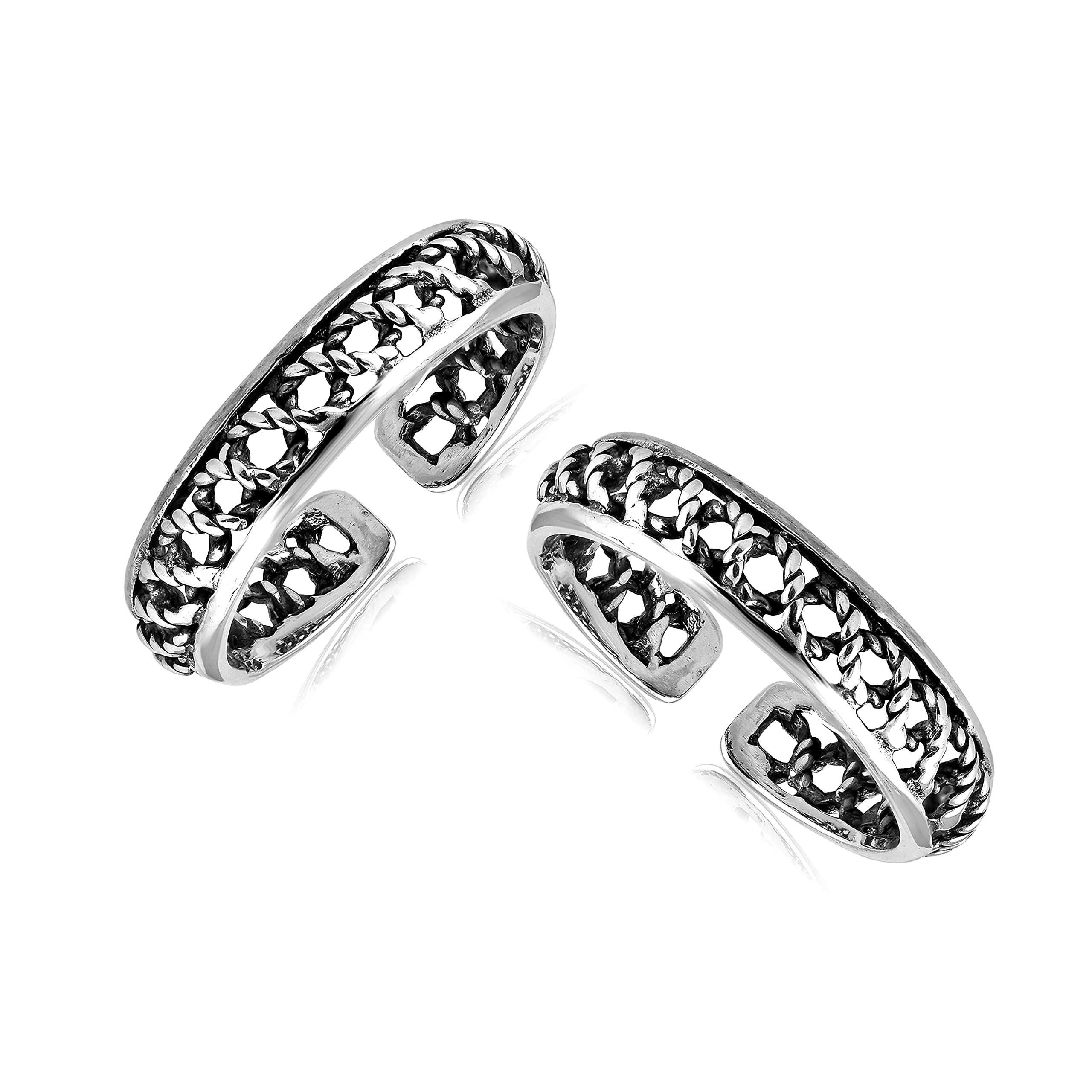 lecalla 925 Sterling Silver Women's Toe Rings | BIS Hallmarked Antique Designer Toe Rings for Women | Elegant and Comfortable Toering jewelry Gift-picture-39