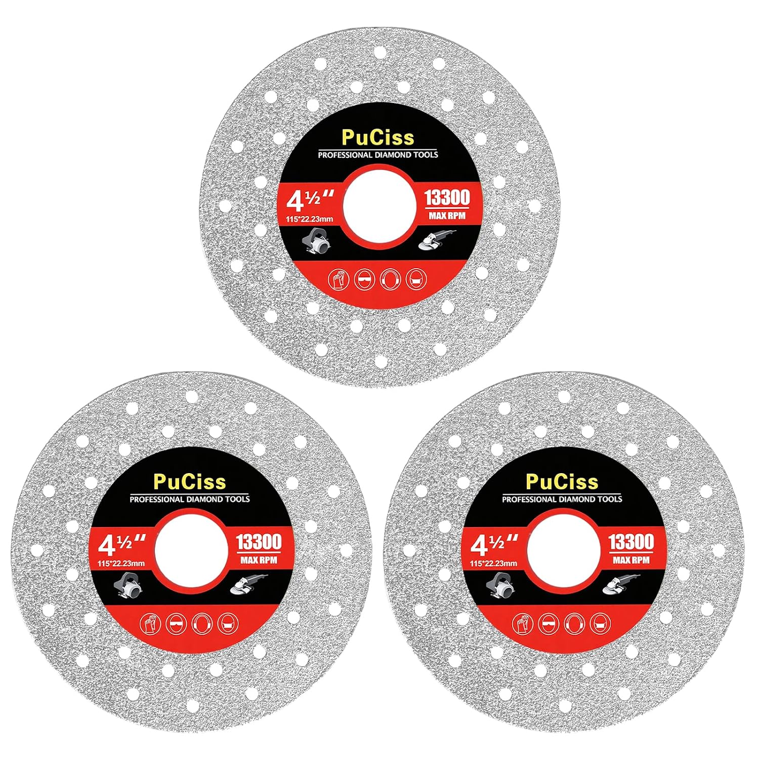 4-1/2 Inch Tile Cutter Diamond Saw Blades for Angle Grinder,7/8" Arbor Multi-Material Cut Off - Grinding Disc for Tile, Glass, Marble, Granite, Angle Grinder & Diamond Saw Blade - 5 Pack