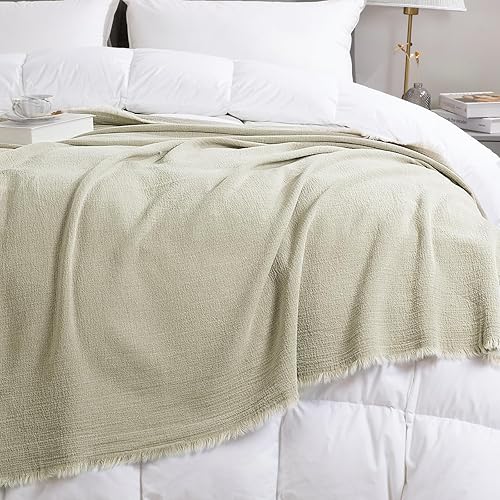 Miniatura 5 de HOMBYS Manta reversible de lino 100 % puro de 92 x 108 pulgadas, tamaño King, de lino suave, color lino natural (color rosa, 92 x 108 pulgadas)