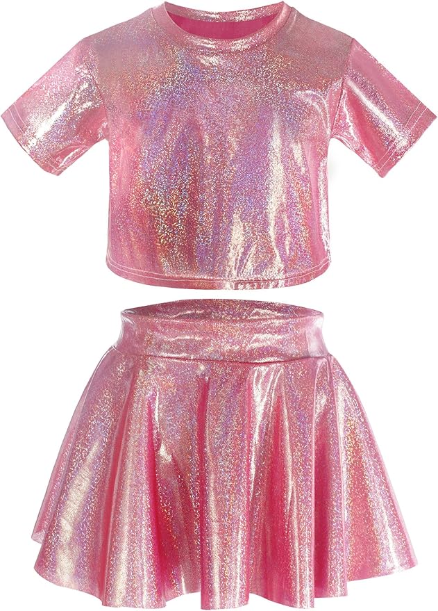 Sparkly Skirt SHEIN BAE Metallic Lace Up Side Crop Tank Top