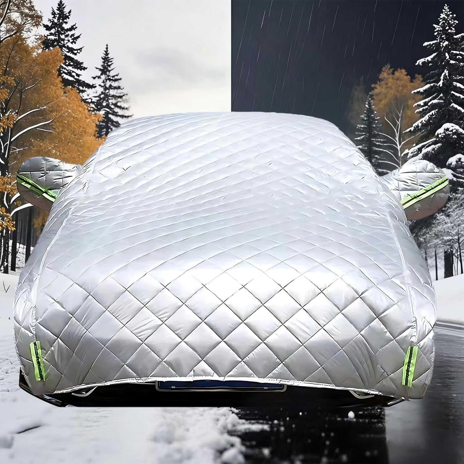Anti-grêle Bache Voiture Exterieur pour Toyota Yaris Hybride 2020-2025, Demi-Housse Auto Protection Imperméable Anti-UV Grele Rayure Neige épaissi Tous Temps Extérieur Voitures
