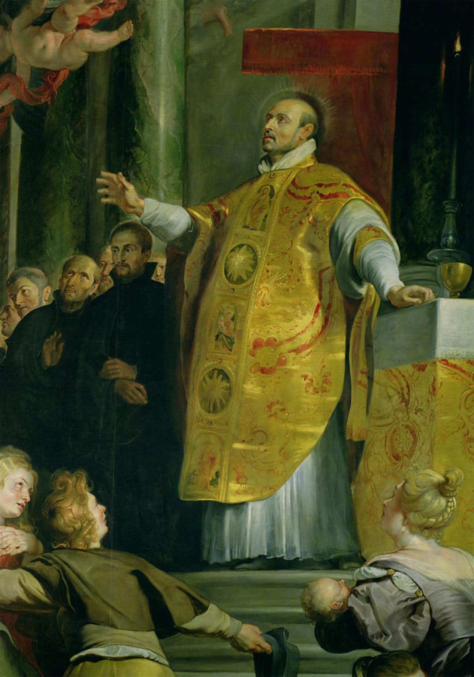 POSTERIIk Vintage Art Print Images Pictures Print the Vision of St Ignatius of Loyola Detail of the Saint by Peter Paul Rubens Modern Colour Posters for Office Home Decor 60x90cm