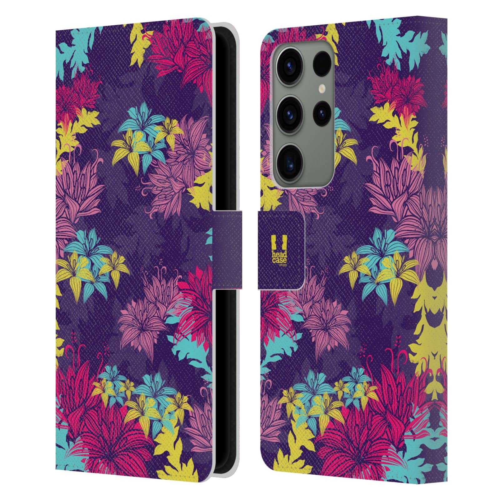 Funda libro Samsung S23 Ultra carcasa cuero violeta botánica 7