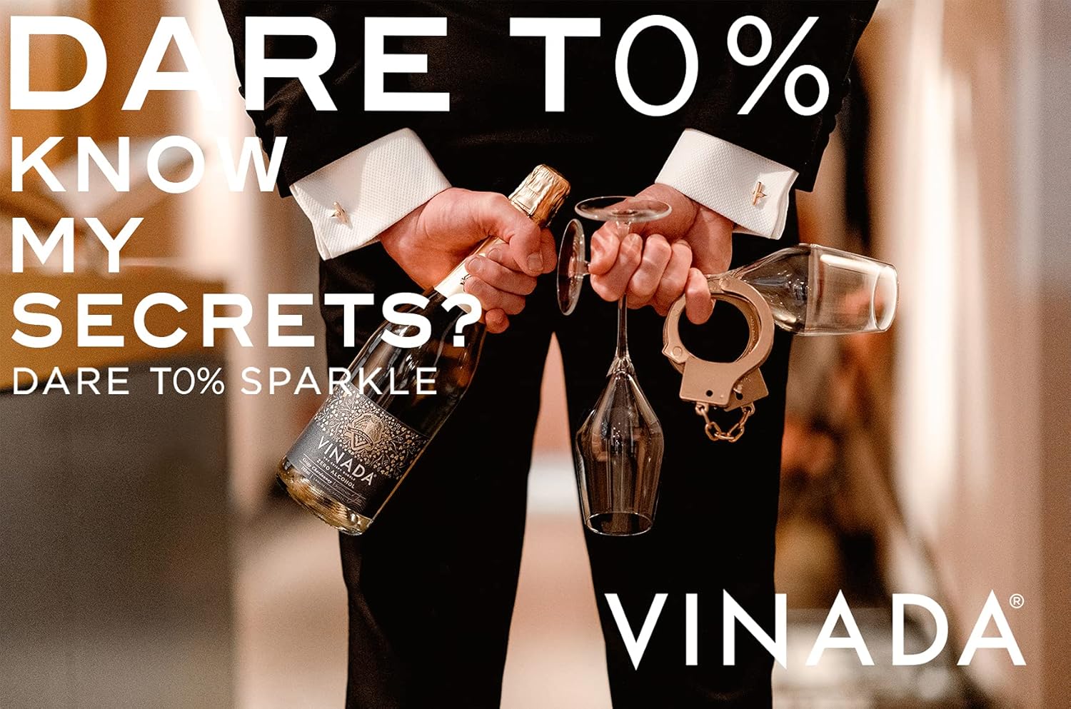 VINADA - Sparkling Rosé and Crispy Chardonnay Variety Pack - Zero Alcohol - 750 ml (8 Glass Bottles)