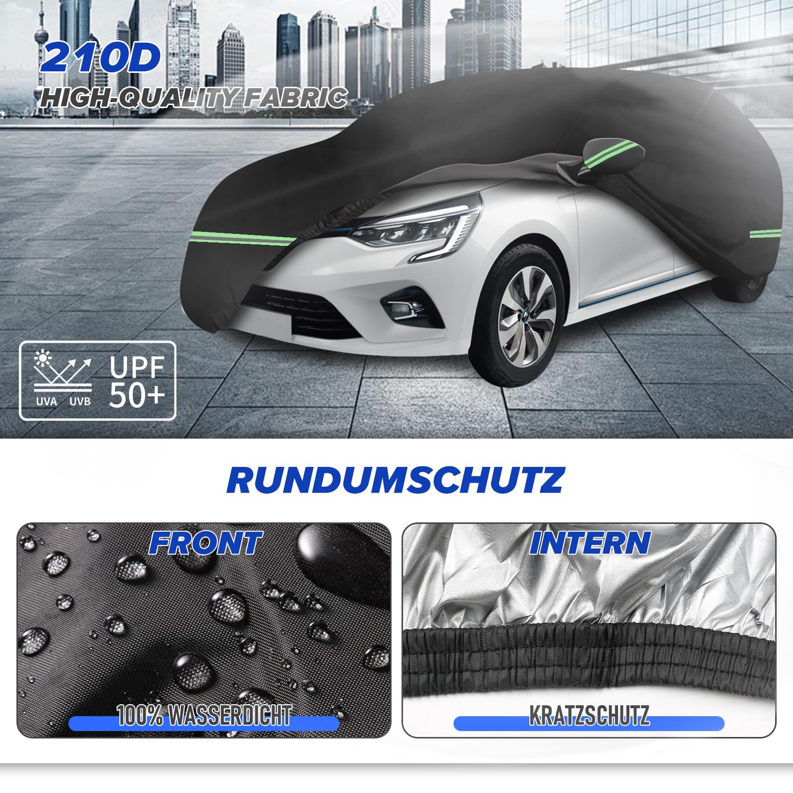 Funda de coche impermeable para Re-Nault Clio 2006-2024, transpirable UV, lluvia, protección contra el polvo, cubierta de coche para Re-Nault Clio, adecuada para invierno y verano