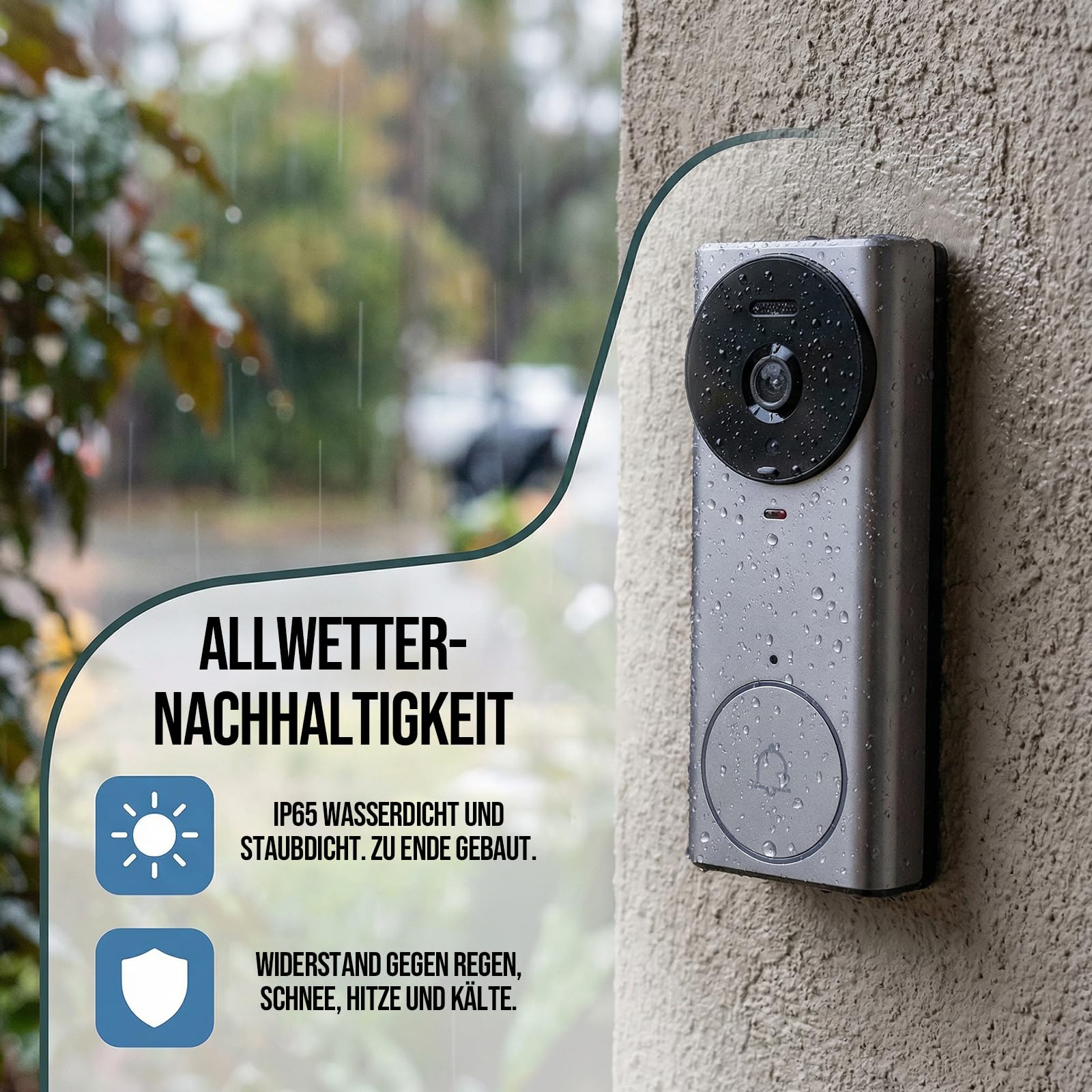 HOSPAOP Carillon de Porte sans Fil avec Caméra – Vidéophone 4,3" Écran, Sonnette Radio 2,4G, Vision Nocturne, Interphone sans WiFi, Sonnette avec Caméra pour Porte d’Entrée