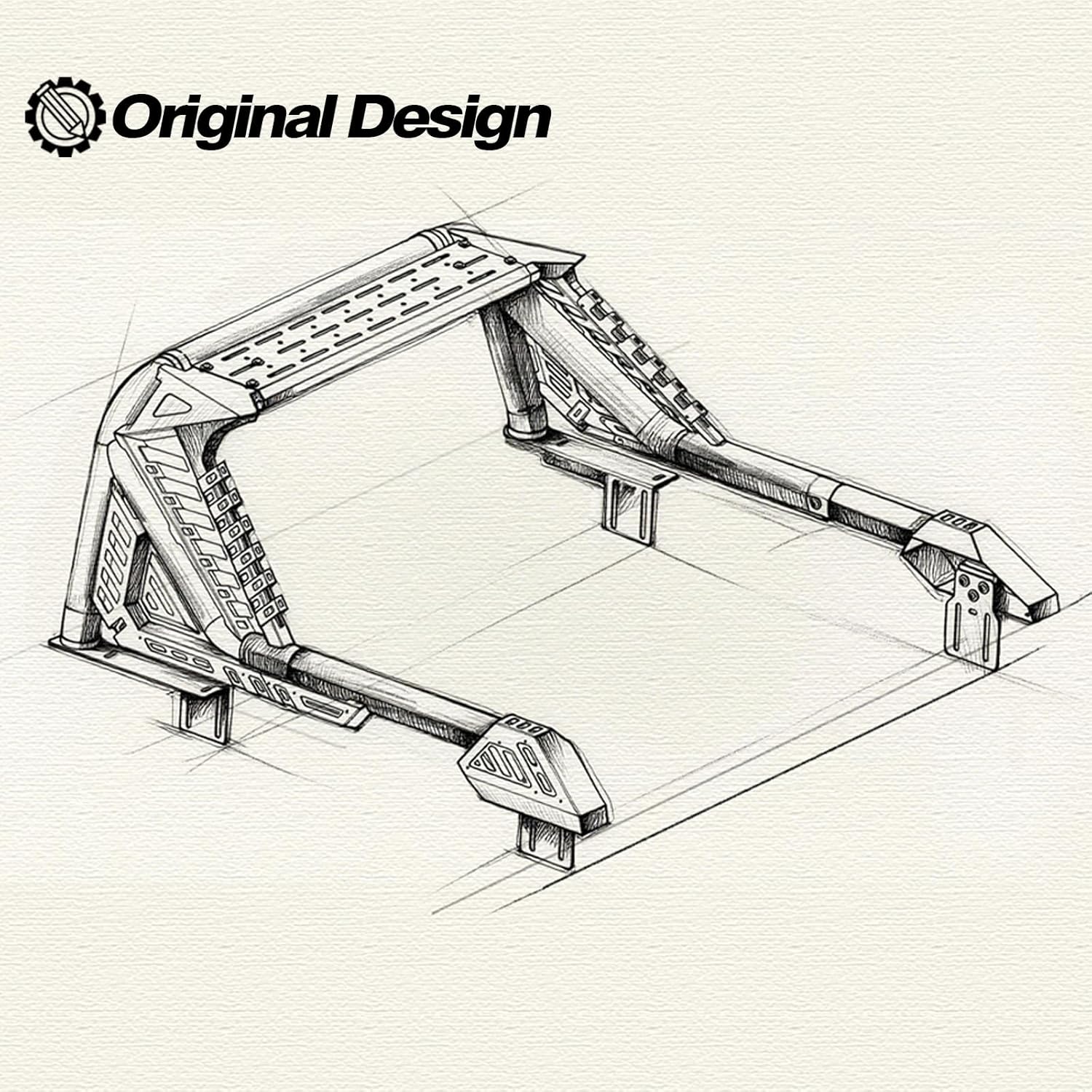 Heavy-Duty Roll Bar for Tacoma, Ranger, Colorado, Canyon, Frontier – Adjustable, No-Drill Installation | Light Mount Ready | Compatible with Retractable Tonneau Covers with Rails
