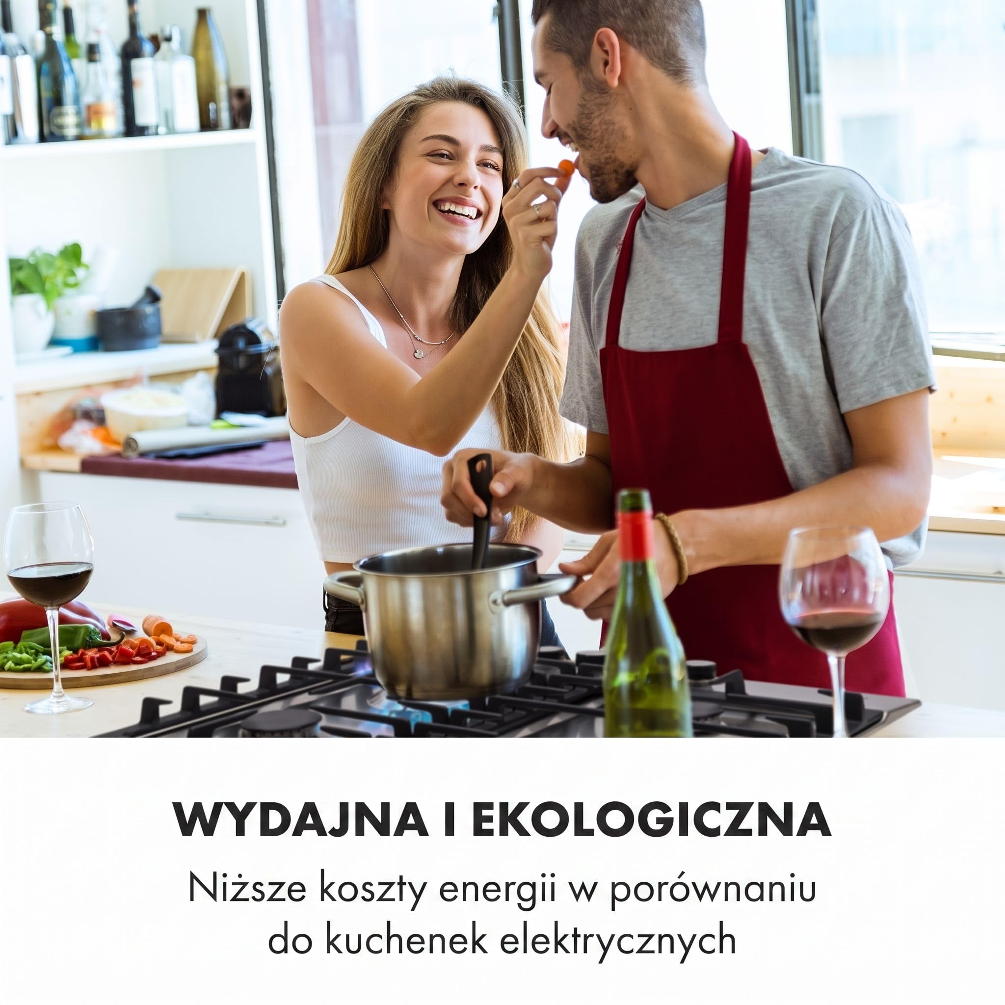 Klarstein Kuchenka gazowa, Płyta gazowa do zabudowy, Palniki Sabaf, Płyta na propan/gaz ziemny, Kuchenka z zaworami bezpieczeństwa i automatycznym wyłączaniem, Szkło ceramiczne, 4-palnikowa, Srebrna