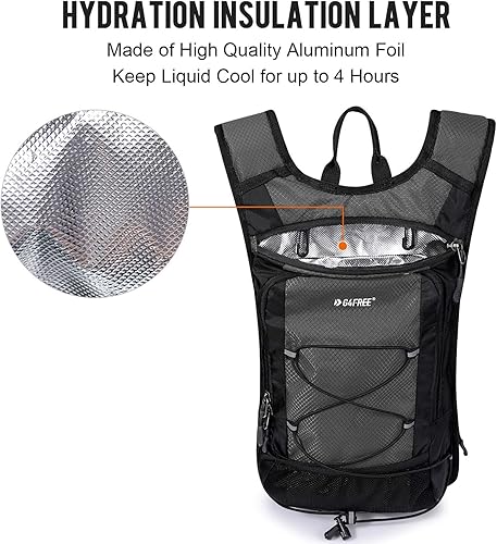 Miniatura 2 de G4Free Mochila de hidratación aislada con vejiga libre de BPA de 2L para correr al aire libre, senderismo, ciclismo, camping