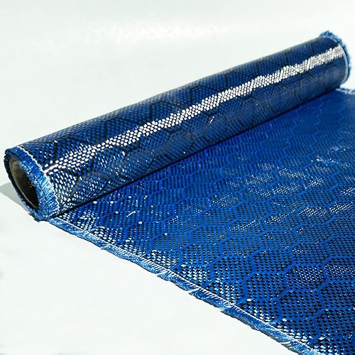 Miniatura 2 de KARBXON - 12 pulgadas - Tejido de colmena - Tela de aramida de fibra de carbono - Azul - 3K - 8.47 ozmetro - Tejido de colmena - Tela de tela de